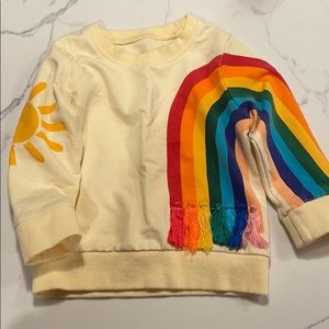 Rainbow sweater with fringing detail